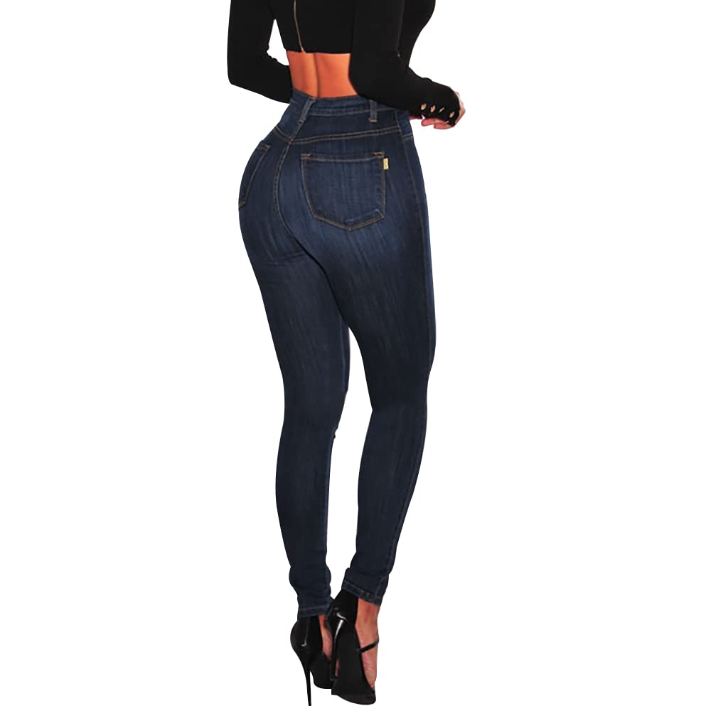 KUNMI Womens Curvy High Waist Stretch Butt Lifting Skinny Colombian Jeans