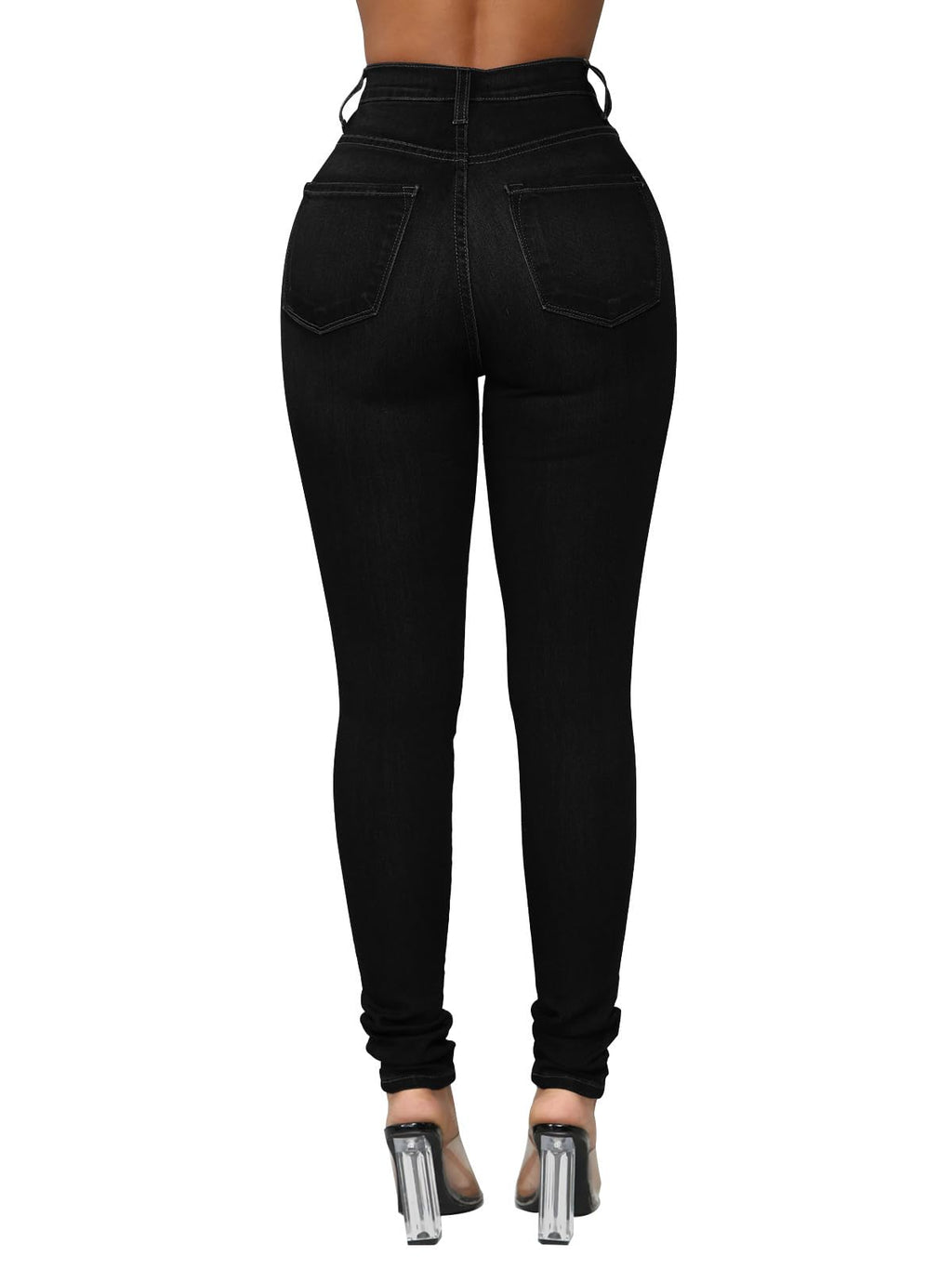 KUNMI Womens Curvy High Waist Stretch Butt Lifting Skinny Colombian Jeans