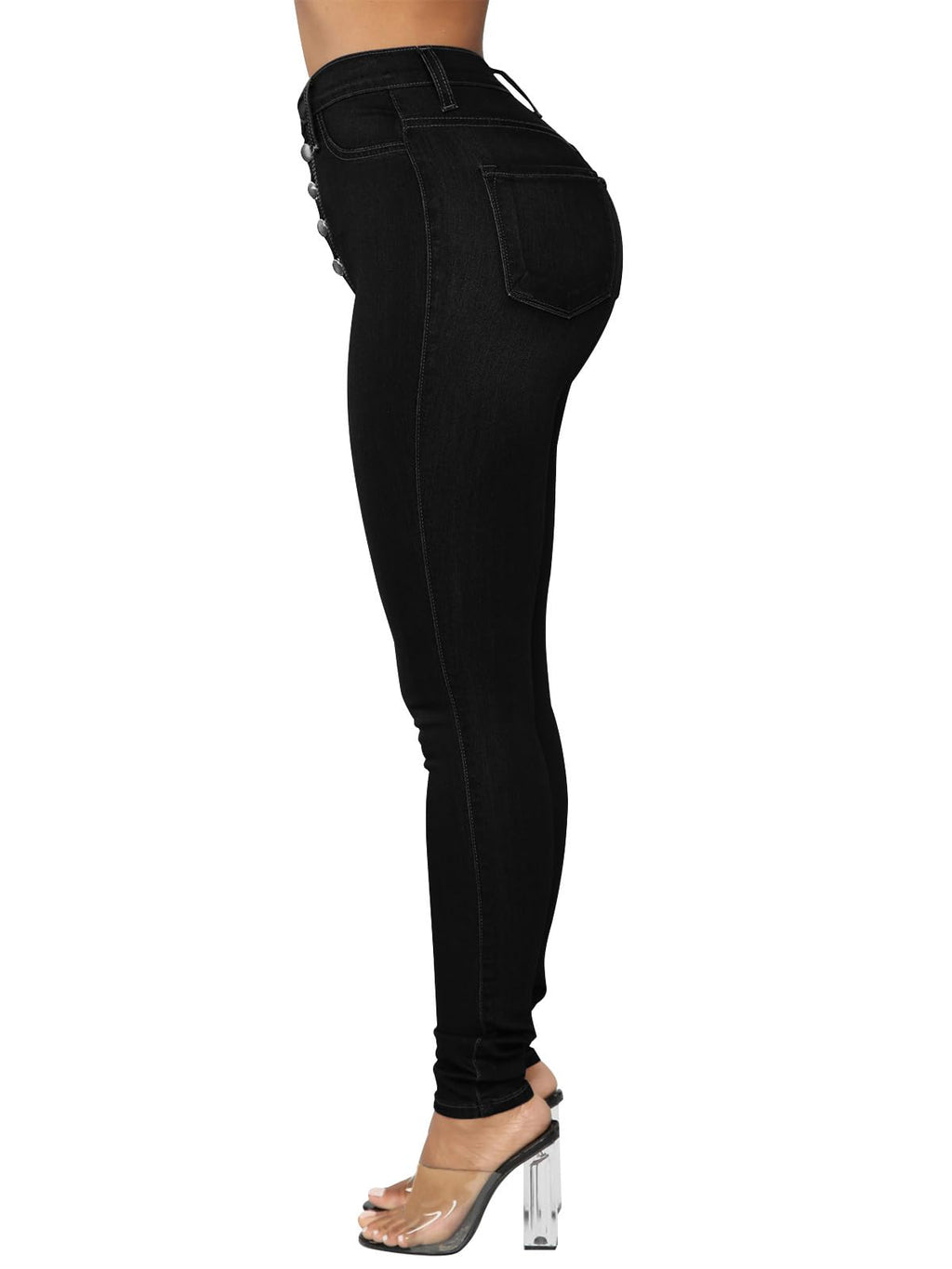 KUNMI Womens Curvy High Waist Stretch Butt Lifting Skinny Colombian Jeans