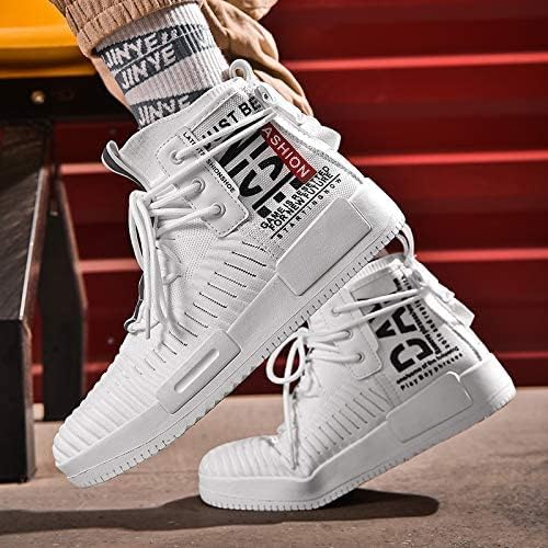 RUNMAXX Mens Fashion Walking Lace Up High Top Shoes Stylish Running Athletic Casual Sneaker