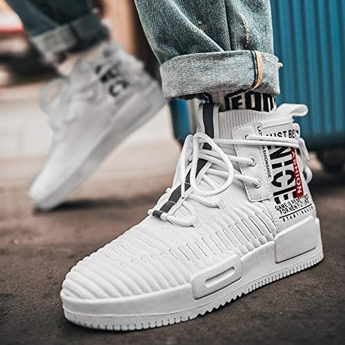 RUNMAXX Mens Fashion Walking Lace Up High Top Shoes Stylish Running Athletic Casual Sneaker
