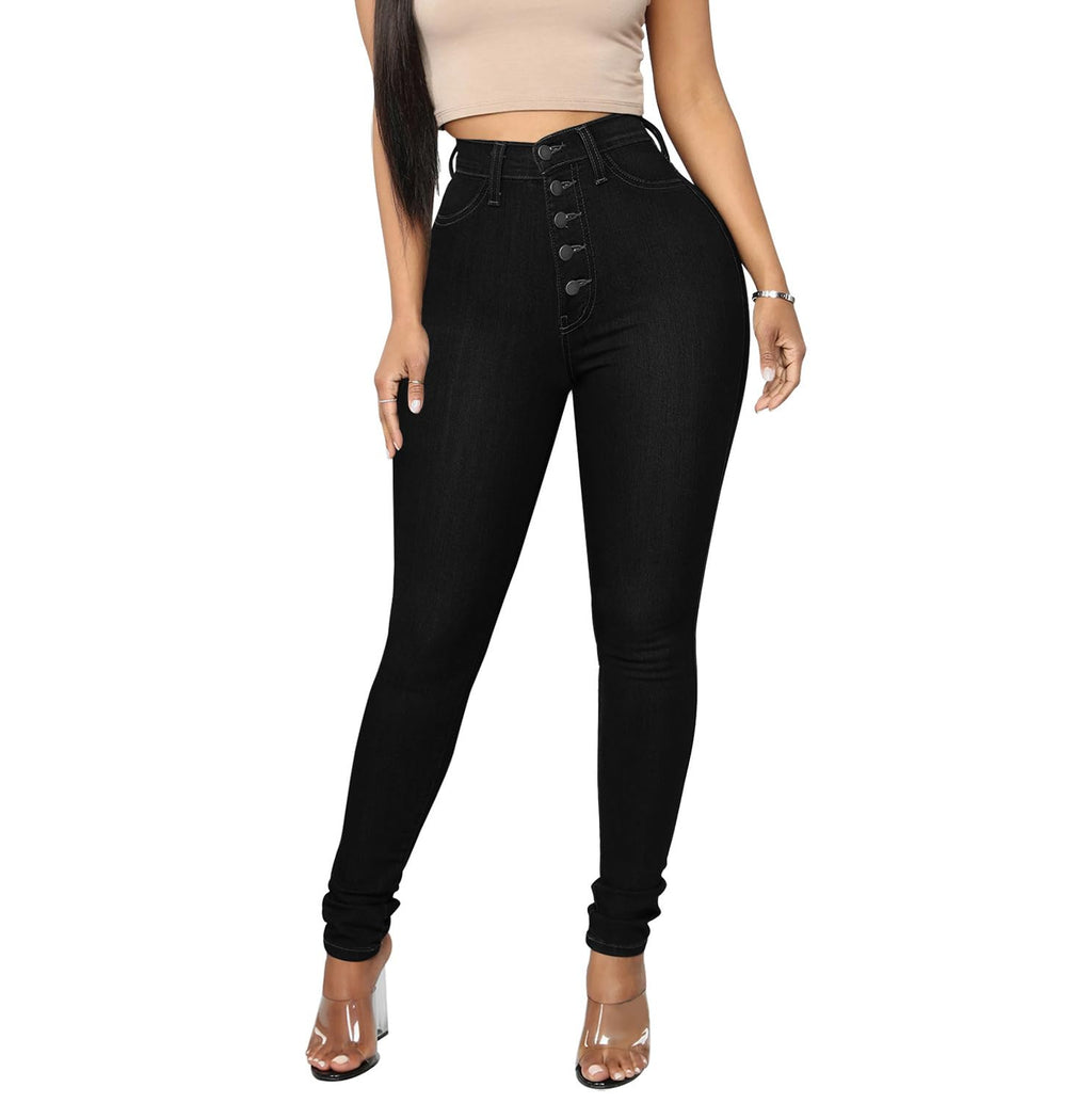 KUNMI Womens Curvy High Waist Stretch Butt Lifting Skinny Colombian Jeans