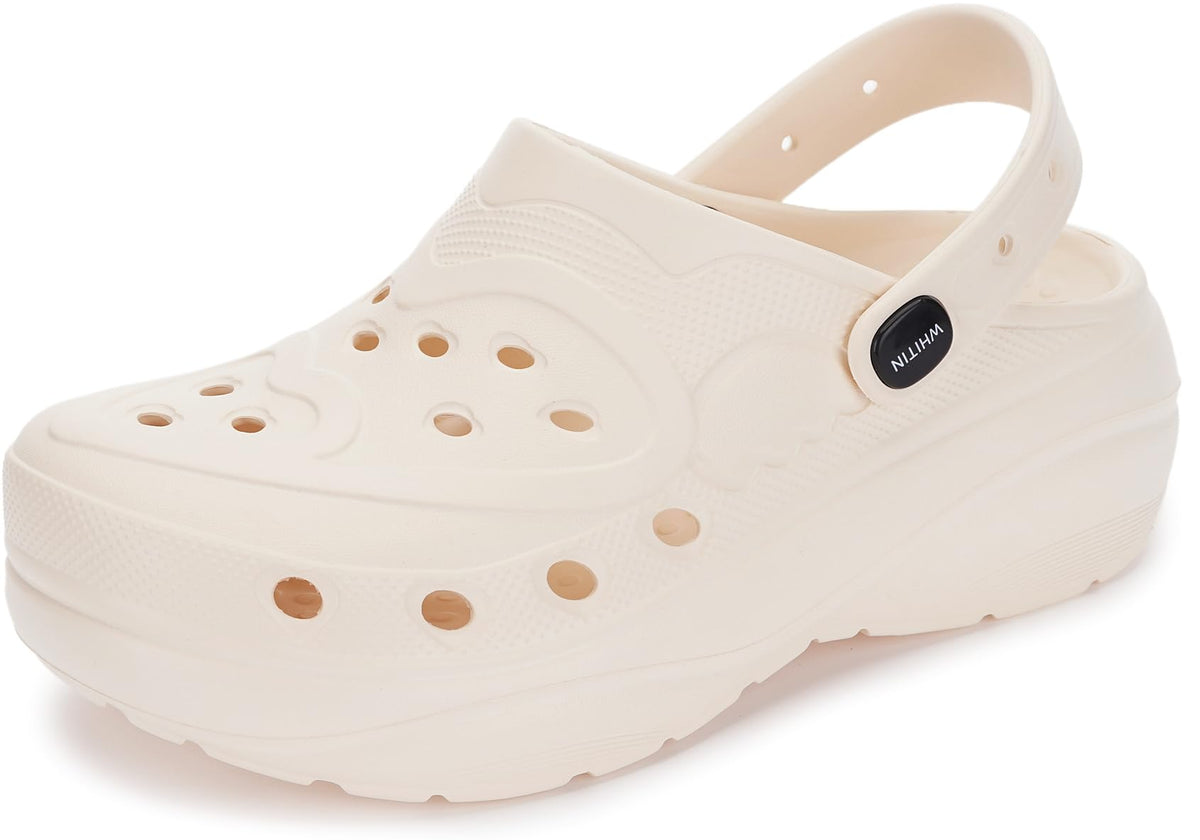 WHITIN Clogs for Women Thick Sole Cushioned Garden Shoes Y70 | Easy Slip On, Breathable Upper, Washable, Quick Dry, Ideal for Home, Yard Work and Outdoor Activities