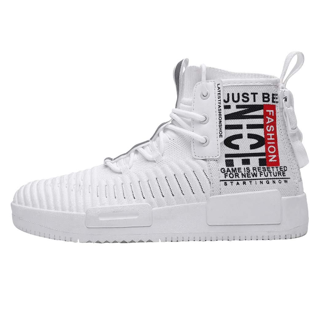 RUNMAXX Mens Fashion Walking Lace Up High Top Shoes Stylish Running Athletic Casual Sneaker