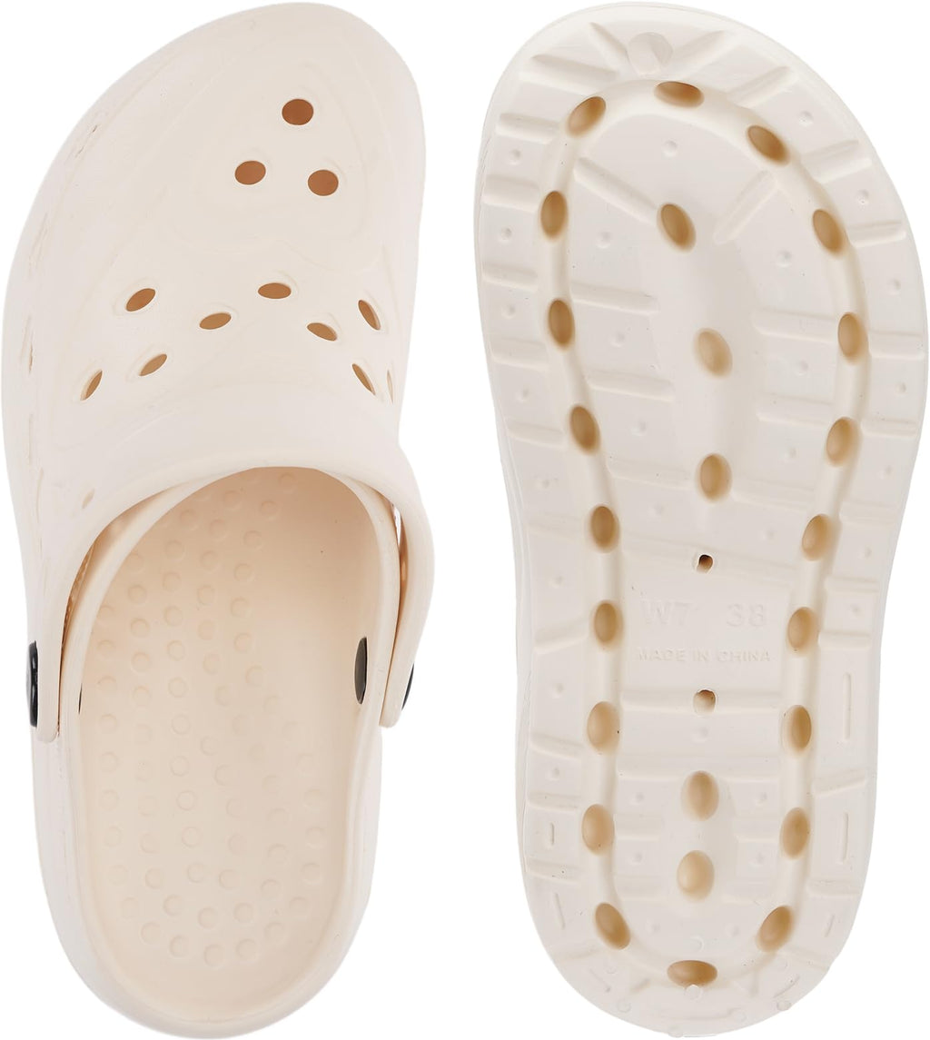 WHITIN Clogs for Women Thick Sole Cushioned Garden Shoes Y70 | Easy Slip On, Breathable Upper, Washable, Quick Dry, Ideal for Home, Yard Work and Outdoor Activities
