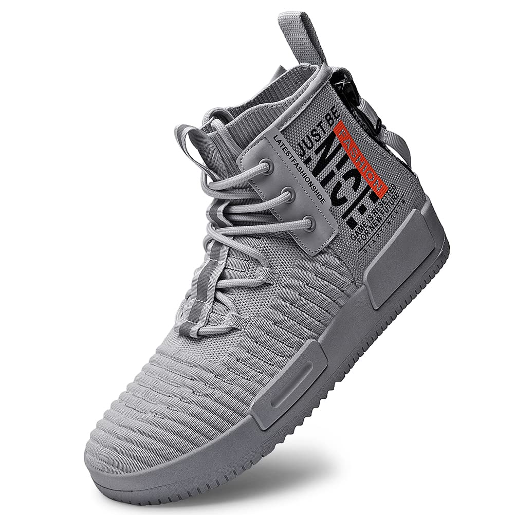RUNMAXX Mens Fashion Walking Lace Up High Top Shoes Stylish Running Athletic Casual Sneaker