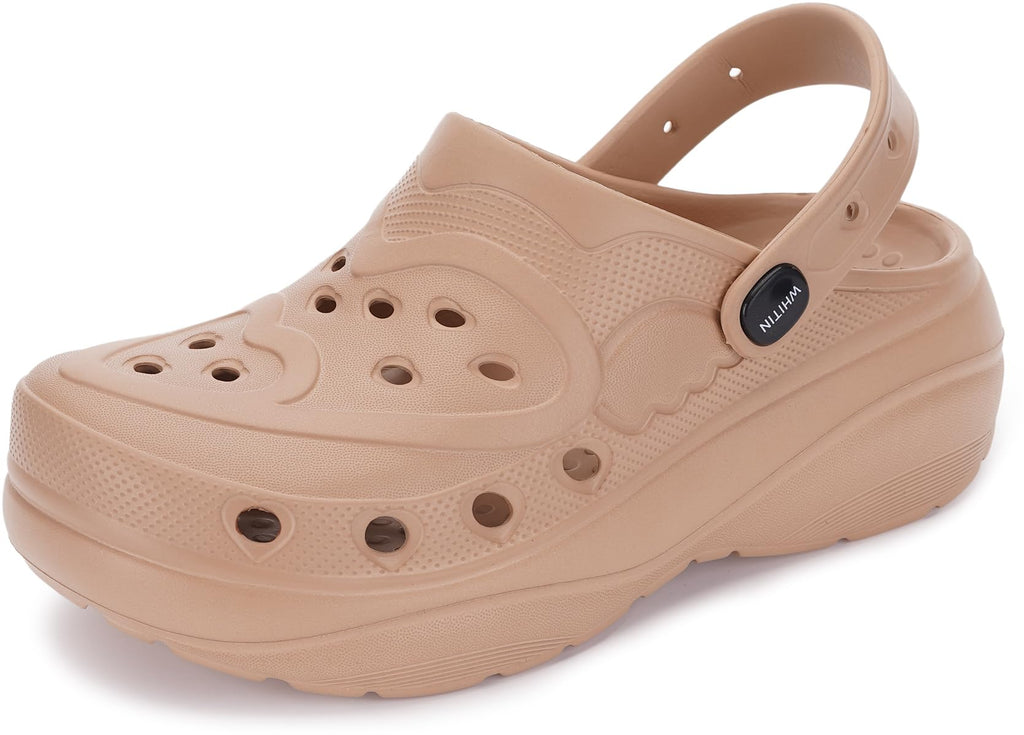 WHITIN Clogs for Women Thick Sole Cushioned Garden Shoes Y70 | Easy Slip On, Breathable Upper, Washable, Quick Dry, Ideal for Home, Yard Work and Outdoor Activities