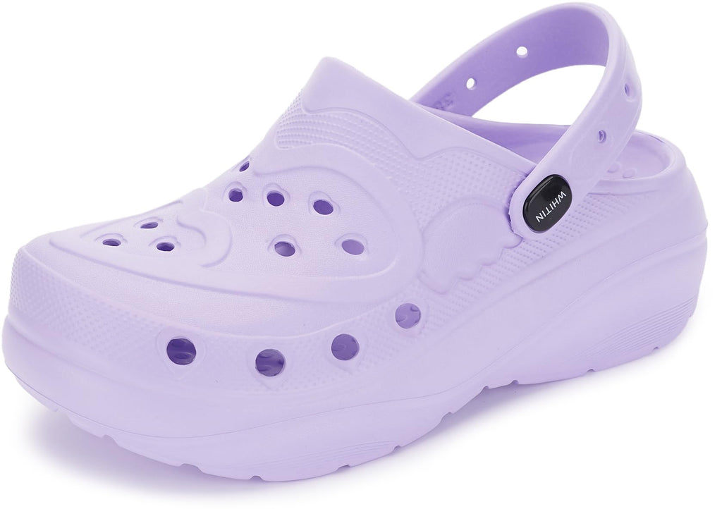 WHITIN Clogs for Women Thick Sole Cushioned Garden Shoes Y70 | Easy Slip On, Breathable Upper, Washable, Quick Dry, Ideal for Home, Yard Work and Outdoor Activities