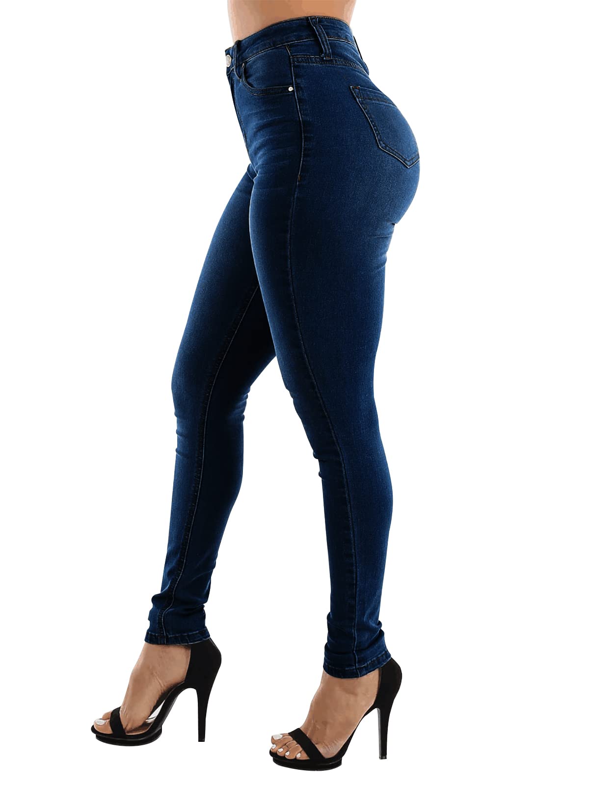 KUNMI Womens Curvy High Waist Stretch Butt Lifting Skinny Colombian Jeans