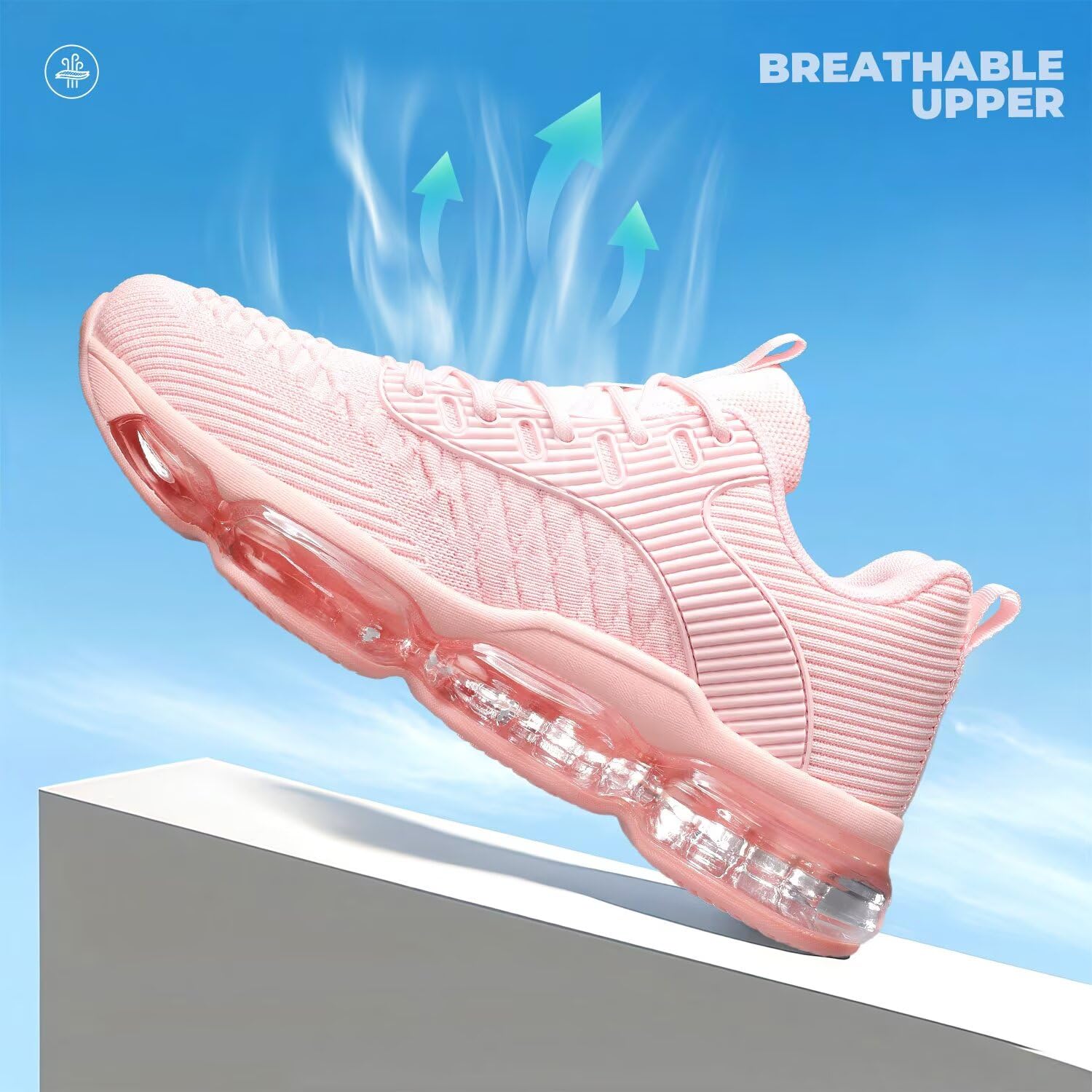 Luogoks Womens Walking Running Shoes Air Cushion Basketball Sneakers Fashion Tennis Breathable Sport Gym Fitness Cross Trainers Shoes