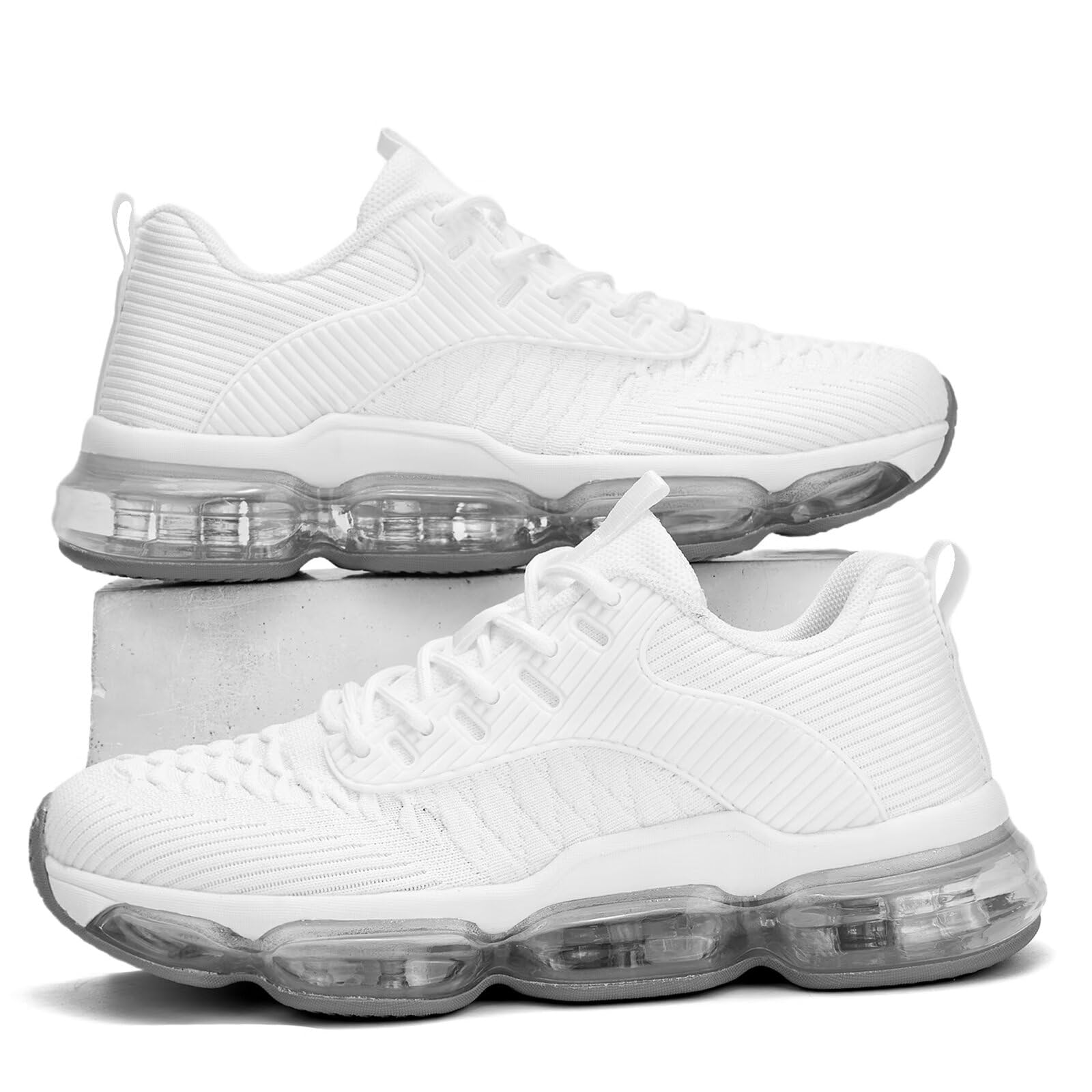 Luogoks Womens Walking Running Shoes Air Cushion Basketball Sneakers Fashion Tennis Breathable Sport Gym Fitness Cross Trainers Shoes