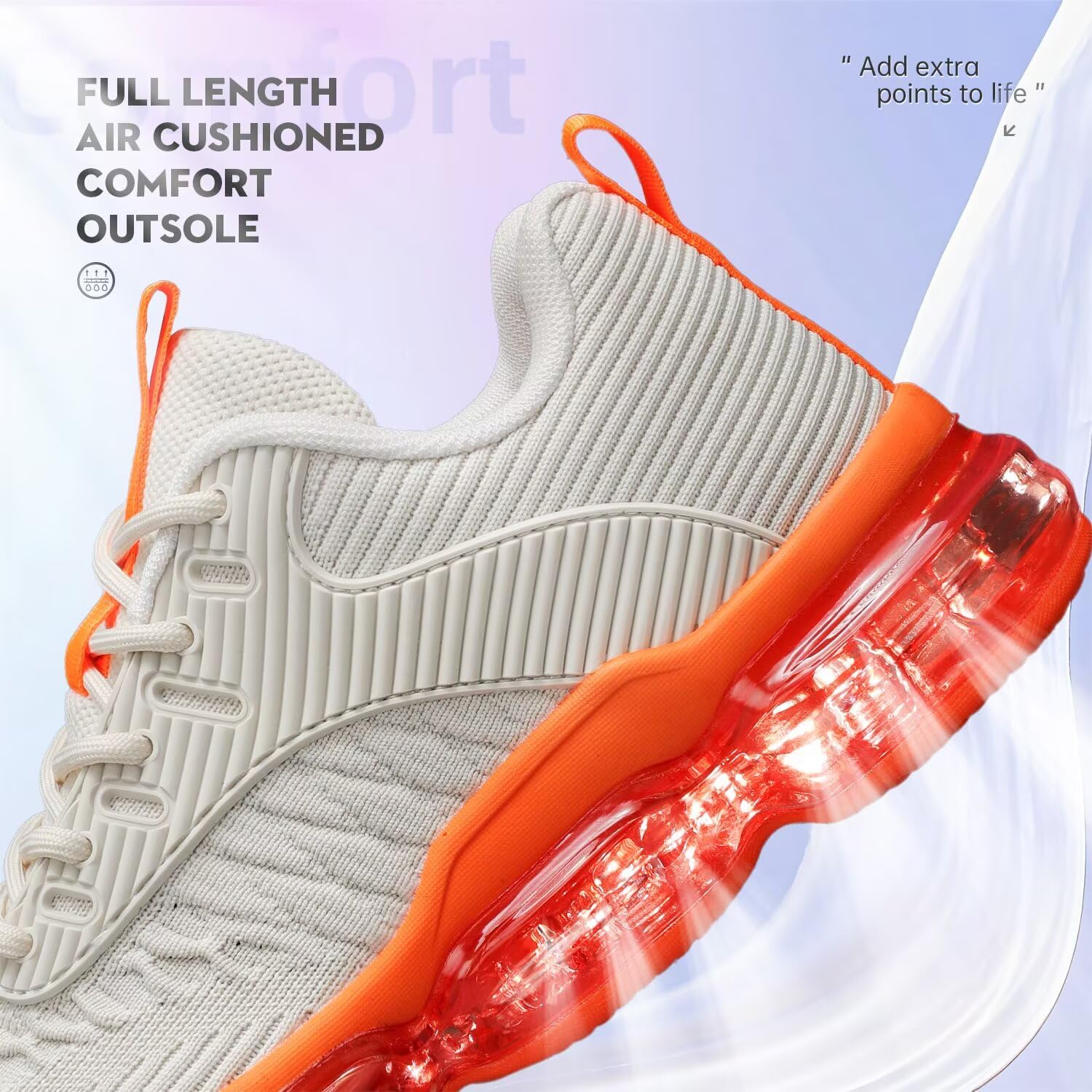 Luogoks Womens Walking Running Shoes Air Cushion Basketball Sneakers Fashion Tennis Breathable Sport Gym Fitness Cross Trainers Shoes