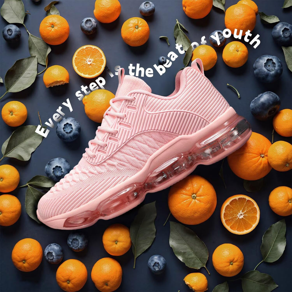 Luogoks Womens Walking Running Shoes Air Cushion Basketball Sneakers Fashion Tennis Breathable Sport Gym Fitness Cross Trainers Shoes