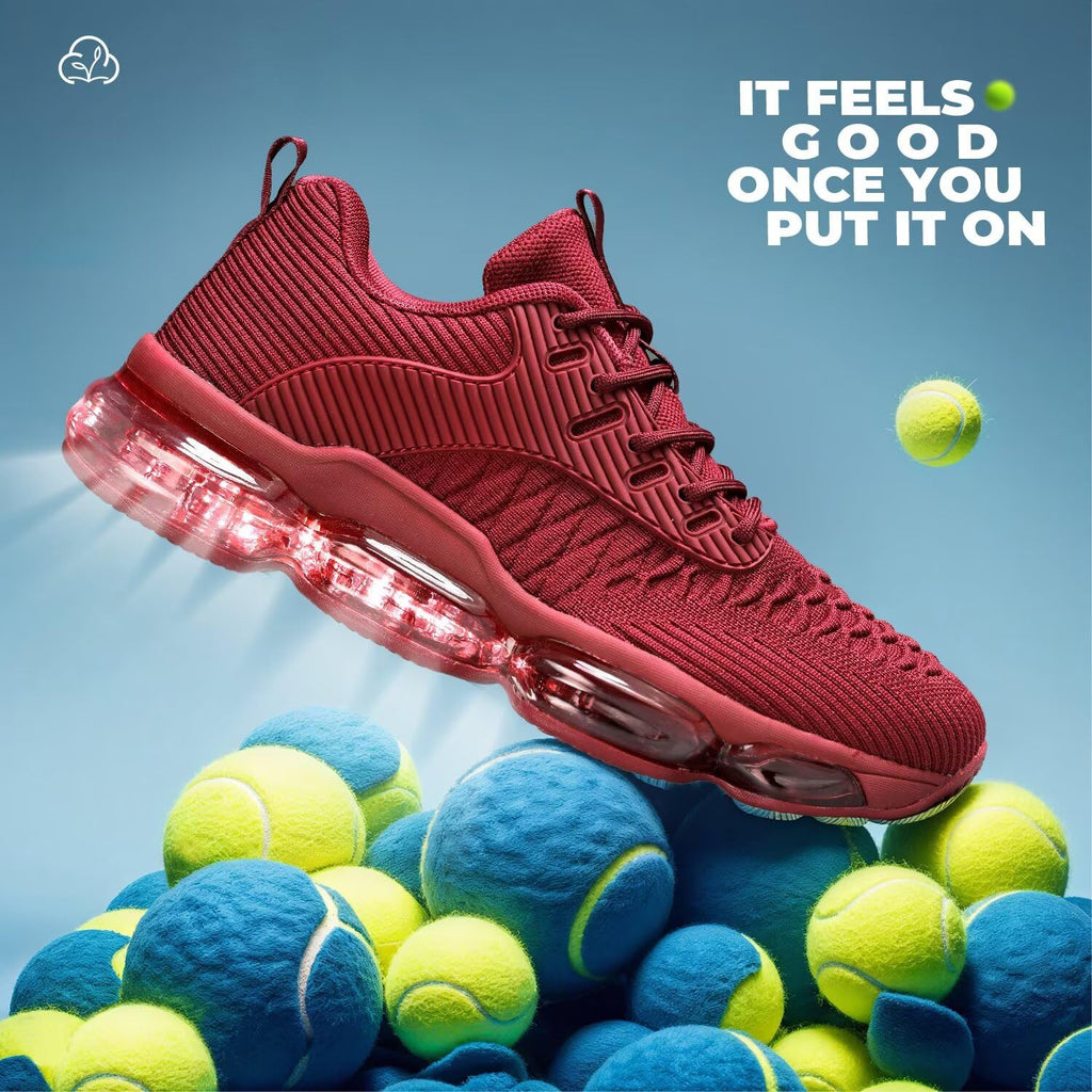 Luogoks Womens Walking Running Shoes Air Cushion Basketball Sneakers Fashion Tennis Breathable Sport Gym Fitness Cross Trainers Shoes