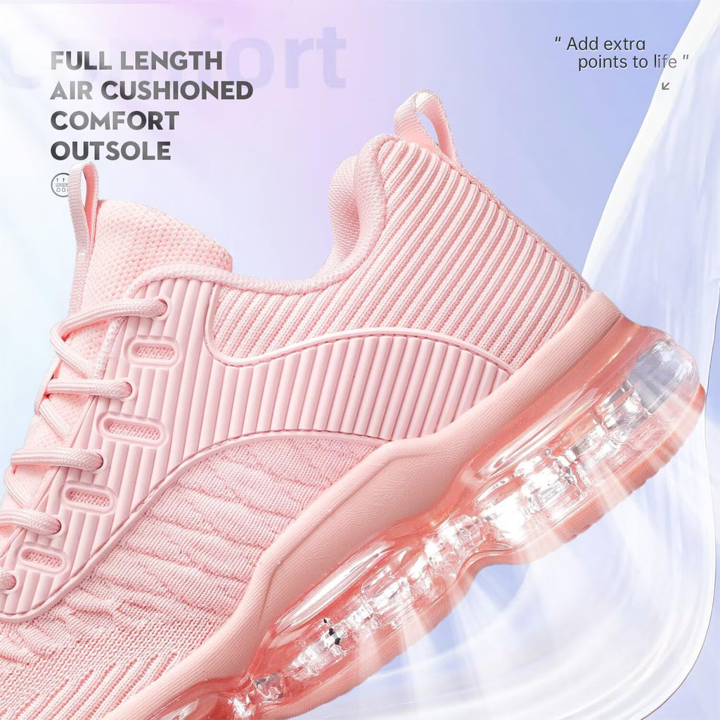 Luogoks Womens Walking Running Shoes Air Cushion Basketball Sneakers Fashion Tennis Breathable Sport Gym Fitness Cross Trainers Shoes