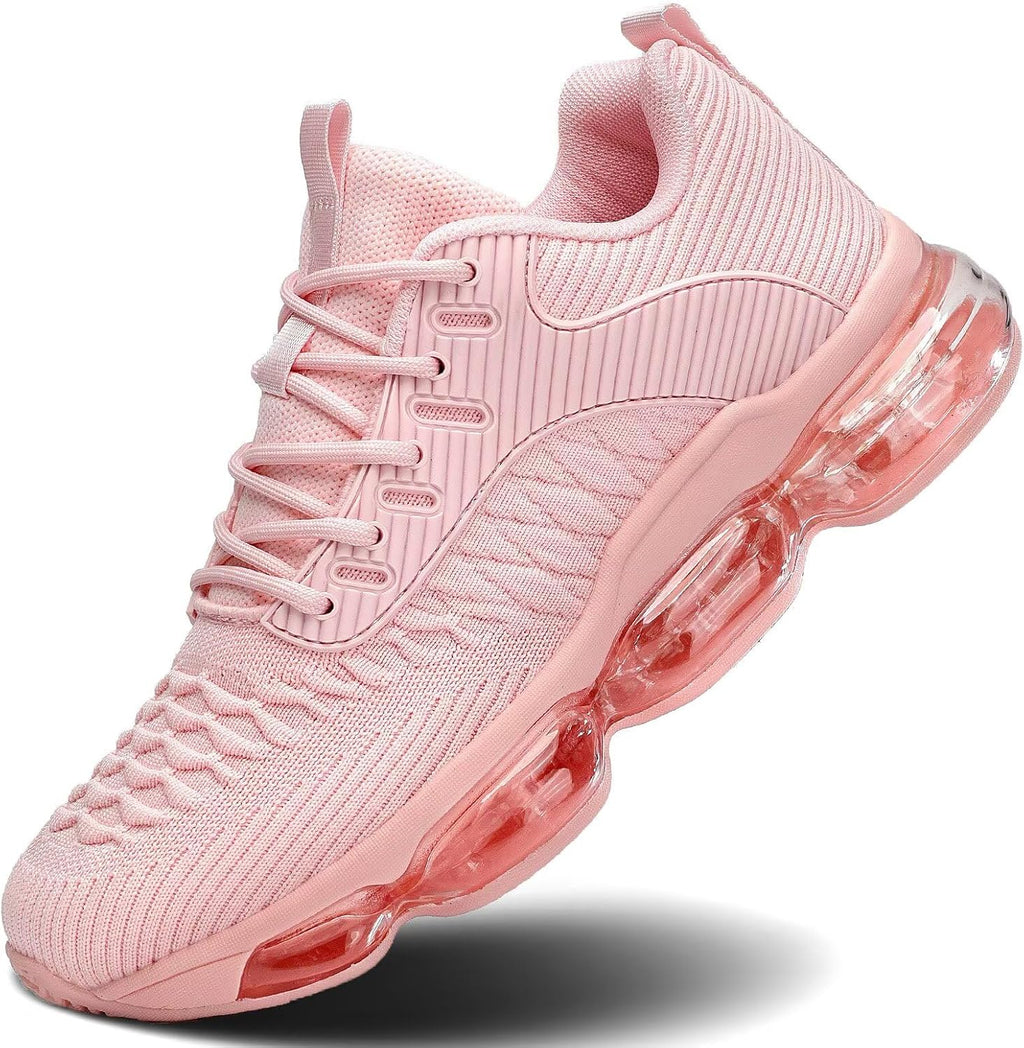 Luogoks Womens Walking Running Shoes Air Cushion Basketball Sneakers Fashion Tennis Breathable Sport Gym Fitness Cross Trainers Shoes
