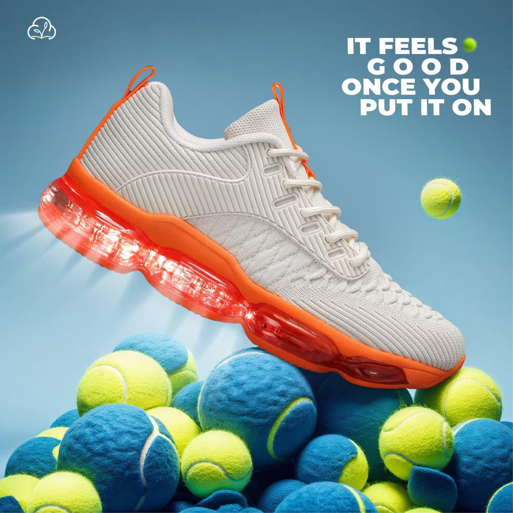 Luogoks Womens Walking Running Shoes Air Cushion Basketball Sneakers Fashion Tennis Breathable Sport Gym Fitness Cross Trainers Shoes