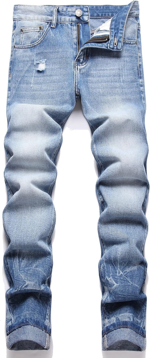 AITITIA Men's Ripped Regular Fit Jeans